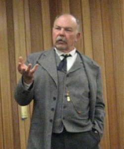 Photograph of Dr.
  Michael Fisher portraying H. F. Dangberg Sr.