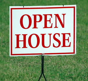 Photograph of an open-house sign