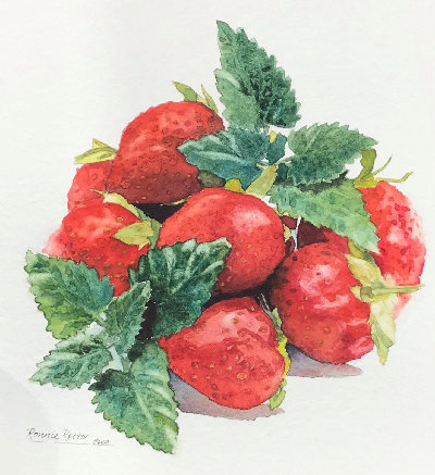 Ronnie Rector's Strawberries & Mint painting