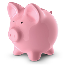 Photograph of piggy bank, courtesy of psdgraphics.com